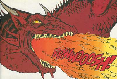 Issue #4 - page 10 - A red dragon attacks